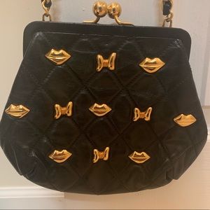 Escada black leather bag